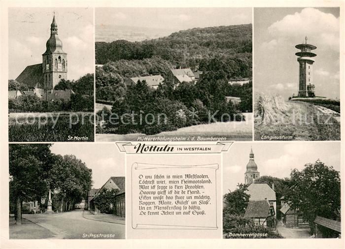 Nottuln St. MArtin Domherrengasse Jonginusturm Muettererholungsheim i. d. Baumbe