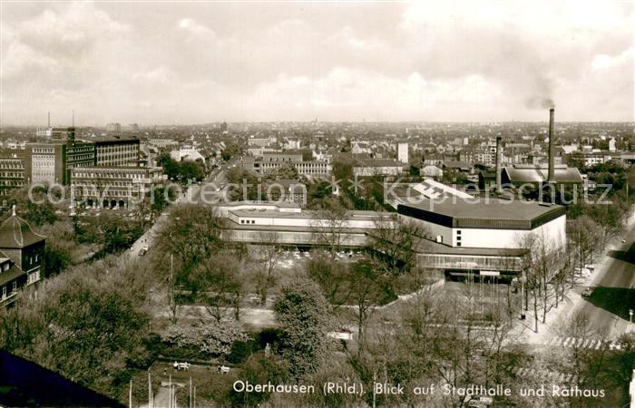 Oberhausen Blick auf Stadthalle und Rathaus