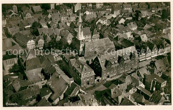 Hameln Weser Fliegeraufnahme Teilansicht