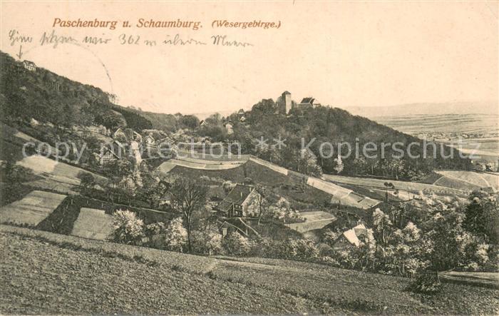Rinteln Weser Niedersachsen Paschenburg und Schaumburg im Wesergebirge