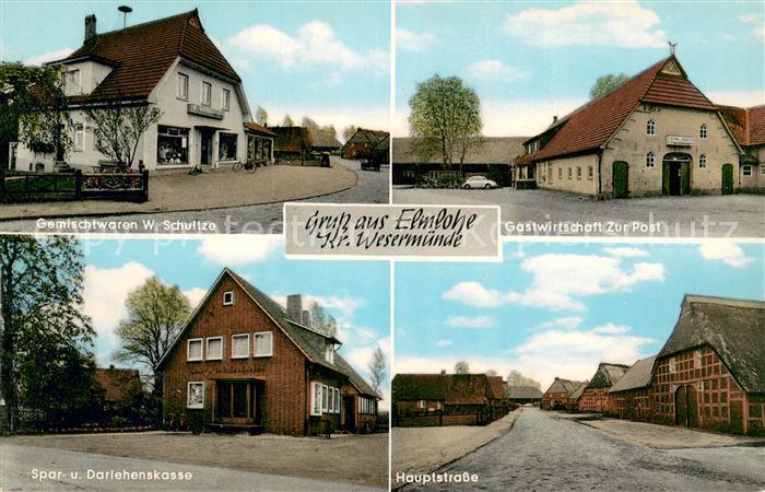 Elmlohe Gemischtwaren W. Schultze Gastwirtschaft Zur Post Spar-u. Darlehenskasse
