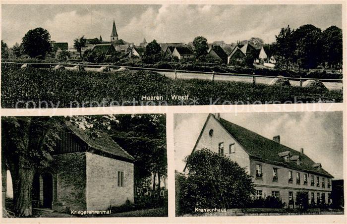 Haaren Bueren Kriegerehrenmal Krankenhaus Teilansicht