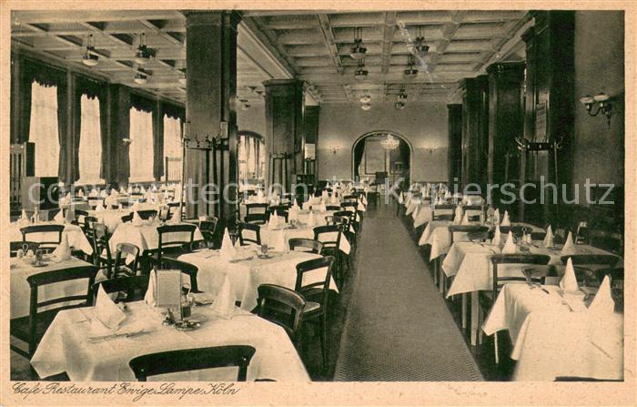 Koeln Rhein Cafe-Restaurant Ewige Lampe Innenansicht
