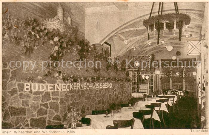 Koeln Rhein Kneipe Budenecker Schlossberg Winzerdorf und Waldschenke