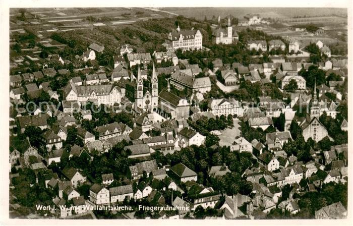 Werl Westfalen Fliegeraufnahme Teilansicht mit Wallfahrtskirche