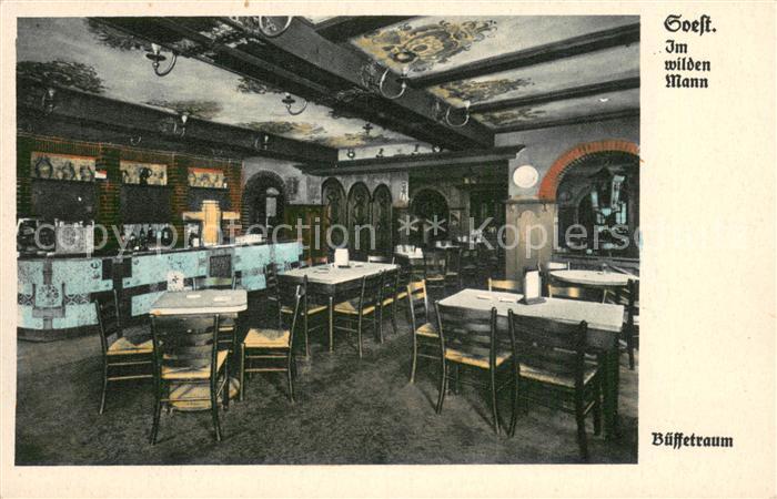 Soest DE NRW Gaststaette Im Wilden Mann Bueffetraum Innen