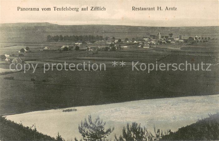 Zifflich Kleve Panorama vom Teufelsberg mit Restaurant H. Arntz