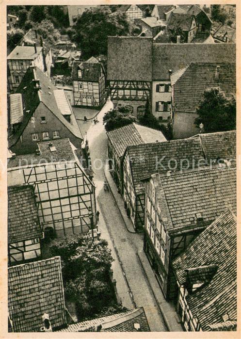 Soest DE NRW ueber den Daechern der alten Stadt Fachwerkhaeuser