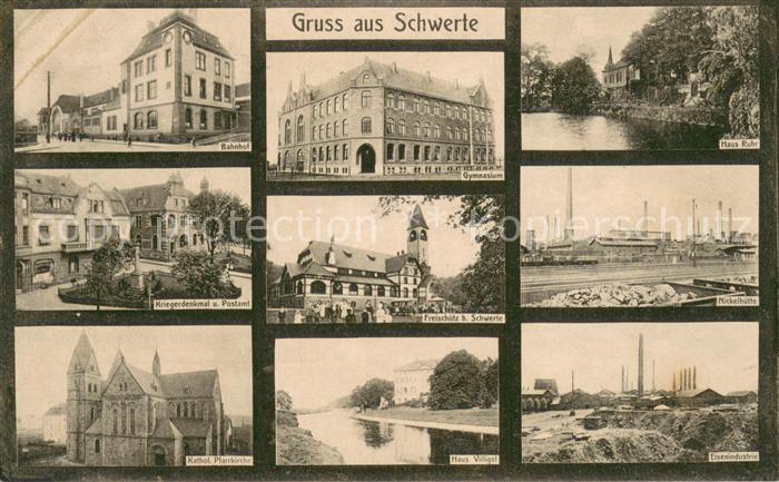 Schwerte Gymnasium Bahnhof Haus-Villigst Eisenindustrie Nickelhuette Haus-Ruhr