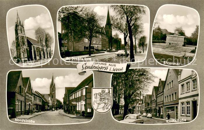 Sendenhorst Ehrenmal Kirchstrasse Nordstrasse St. Martin-Kirche St. Josefs-Stift