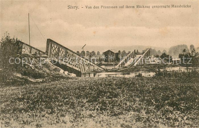 Sivry  55-sur-Meuse Von den Franzosen auf ihrem Rueckzug gesprengte Maasbruecke