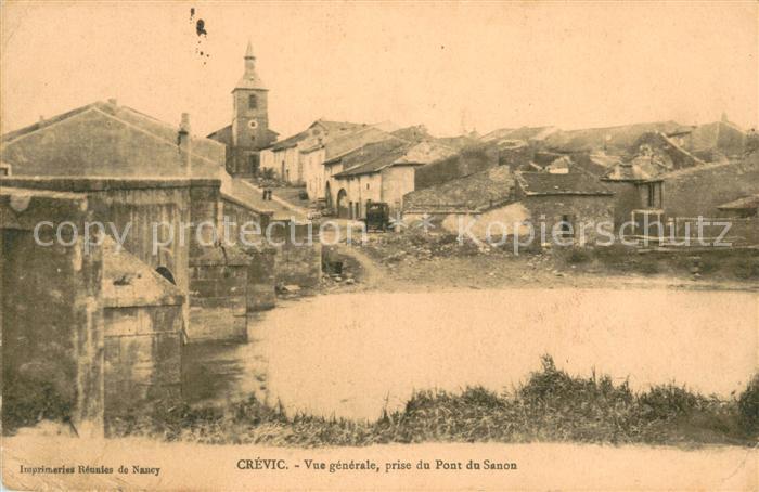 Crevic 54 Vue generale prise du Pont du Sanon