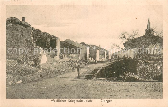 Cierges-sous-Montfaucon 55 Zerstoertes Dorf in WK1 Feldpostkarte
