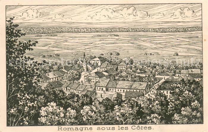 Romagne-sous-les-Cotes 55 Staedtebild Zeichnung