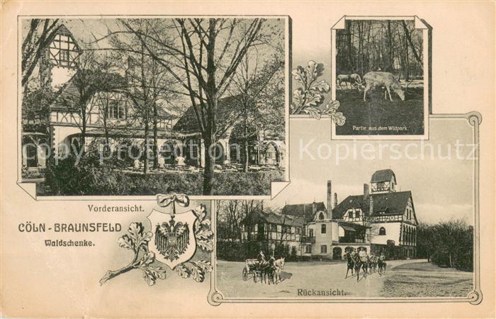 Braunsfeld Vorderansicht Waldschenke Wildpark Rueckansicht