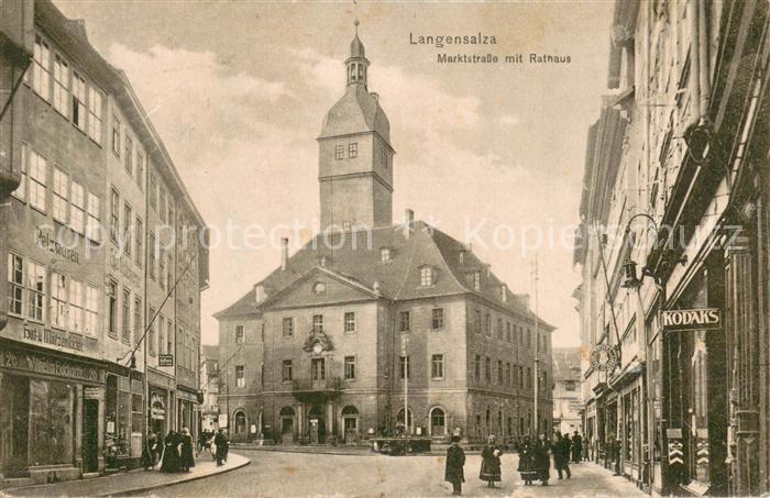 Langensalza Bad Marktstrasse mit Rathaus Feldpostkarte