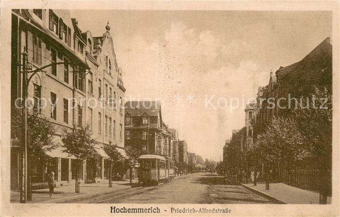 Hochemmerich Duisburg Friedrich Alfredstrasse mit Strassenbahn