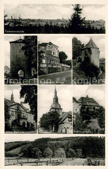 Ruethen Moehne Panorama Hachtor Kurpension Wenge Hexenturm Altes Rathaus Kirche