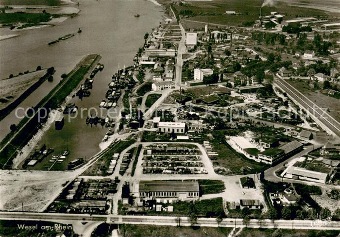 Wesel Rhein Fliegeraufnahme