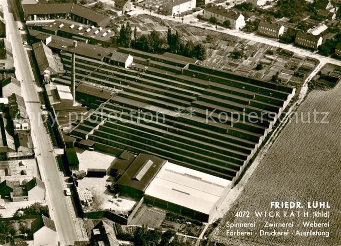 Wickrath Moenchengladbach Friedr Luehl Spinnerei Zwirnerei Weberei Faerberei Dru