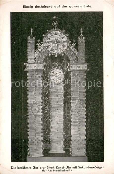 GOSLAR Harz Niedersachsen Beruehmte Goslaer Stroh Kunst Uhr mit Sekunden Zeiger