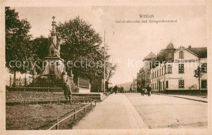 Wittlich Bahnhofstrasse mit Kriegerdenkmal