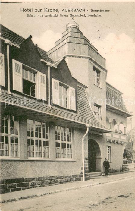 Auerbach Bergstrasse Hotel zur Krone Feldpostkarte