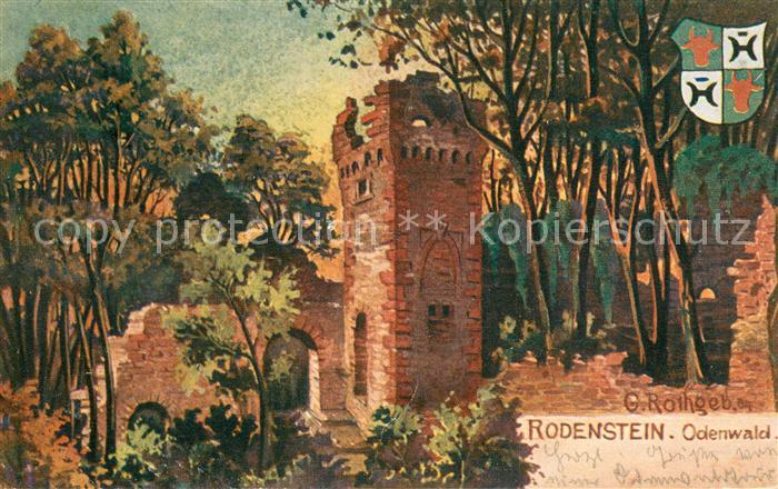 Eberbach Baden Rodenstein Kuenstlerkarte O. Rothgeb