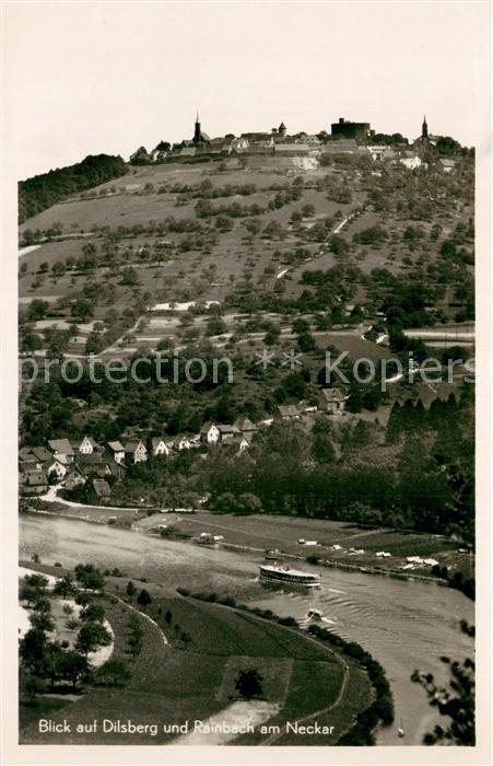 Neckargemuend Blick auf Dilsberg und Rainbach