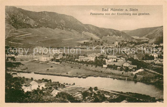 Bad Muenster Stein Ebernburg Panorama von der Ebernburg aus