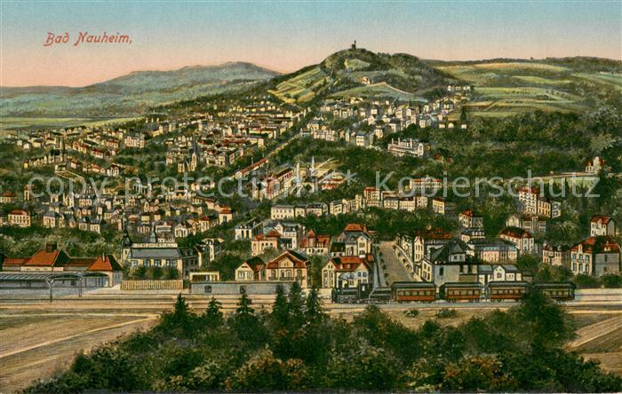 Bad Nauheim Stadt mit Bahnhof und Eisenbahn