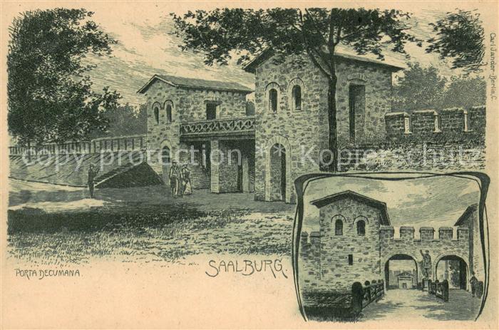 Saalburg Taunus Jugendstil-Typografie Porta Decumana