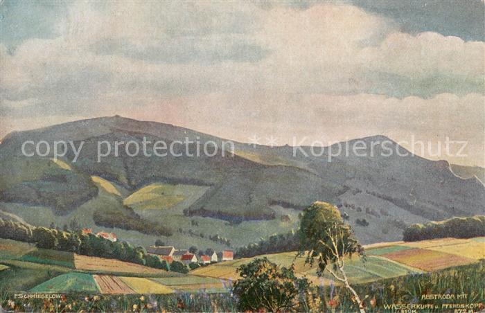 Rhoen Region Grosse Wasserkuppe Kuenstlerkarte