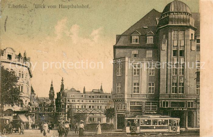 Elberfeld Wuppertal Blick vom Hauptbahnho Strassenbahn mit Kaiser Hof