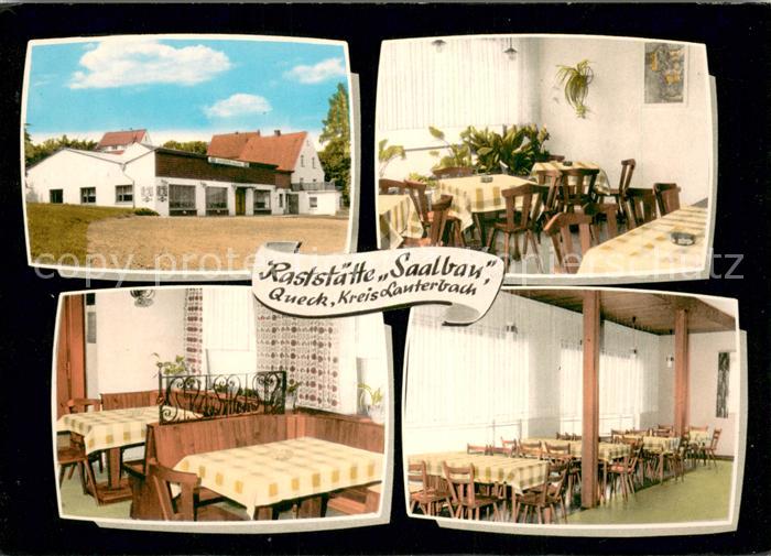 Queck Raststaette Saalbau Innen und Aussen