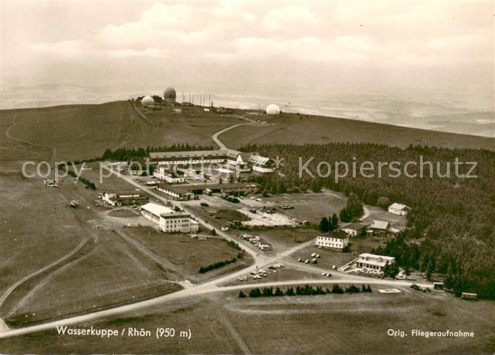 Wasserkuppe Rhoen Fliegeraufnahme Gasthof Zur Fuldaquelle mit Wasserkuppe