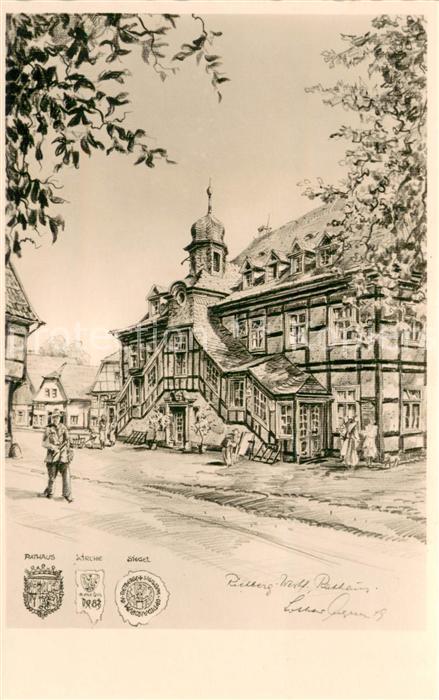 Rietberg Rathaus Kirche Siegel Zeichnung