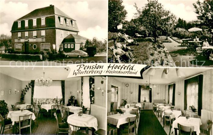 Winterberg Hochsauerland Pension Hoefeld Gartenterrasse Gastraeume