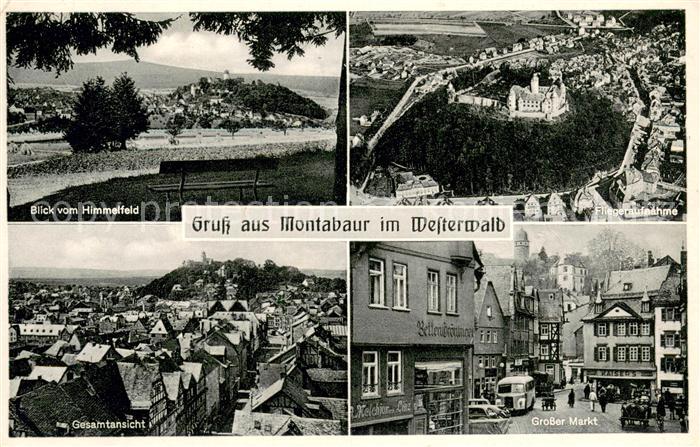 Montabaur Westerwald Blick vom Himmelfeld Fliegeraufnahme Panorama Grosser Markt