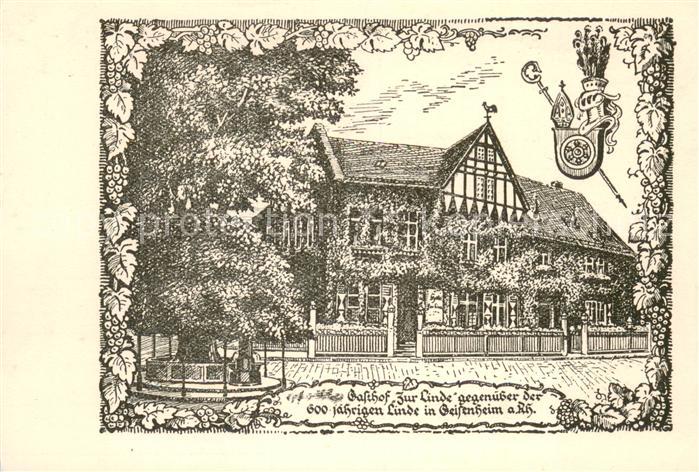 Geisenheim Gasthof Zur Linde Zeichnung