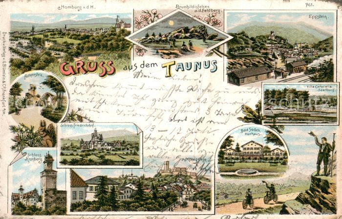 Homburg Bad Brunhildesfelsen Eppstein Falkenstein Schloss Friedrichshof Schloss