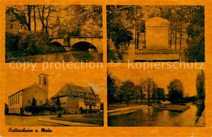 Hattersheim Main Mainpartie Gedenkstein Kirche