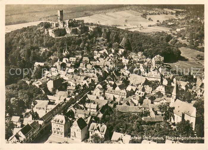 Koenigstein Taunus Fliegeraufnahme mit Burgruine