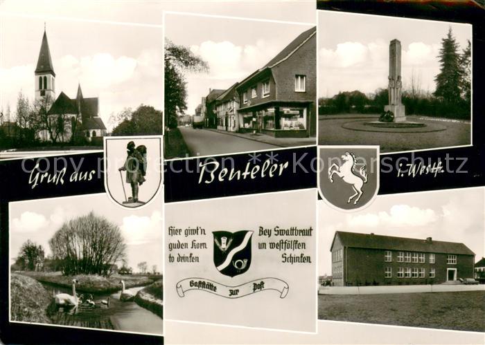 Benteler Kirche Schwanenteich Ortspartie Denkmal Gaststaette Schnitker