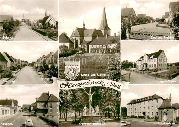 Herzebrock Bolandstr Siedlung Hauptstr Kirche Kloster Kreuzigungsgruppe Bleiches