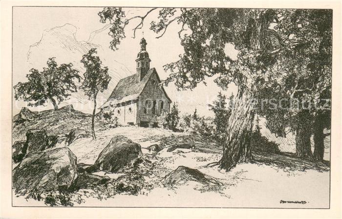 Sickendorf Kapelle bei Schloss Sickendorf Kuenstlerkarte Otto Ubbelohde