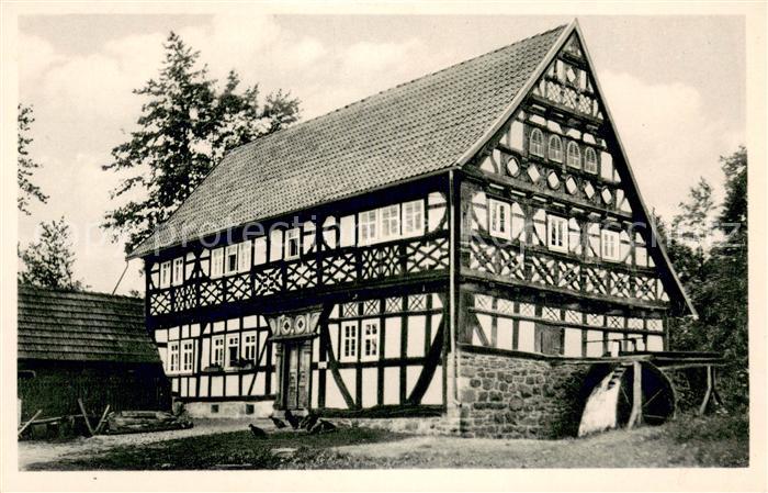 Ilbeshausen-Hochwaldhausen Teufelsmuehle Fachwerkhaus Aussenansicht