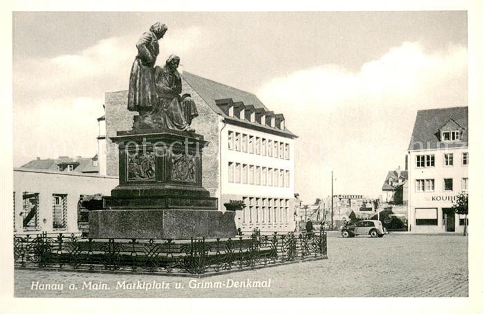 Hanau Main Marktplatz u. Grimm-Denkmal
