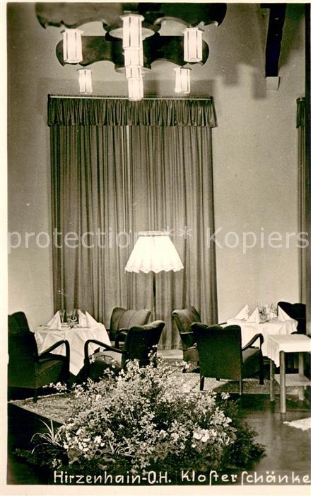Hirzenhain Wetteraukreis Klosterschaenke Innen Speisesaal