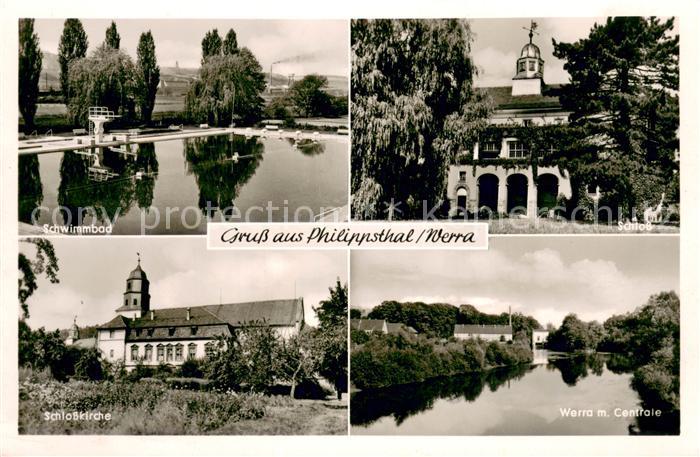 Philippsthal Schwimmbad Schlosskirche Werra m. Centrale Schloss